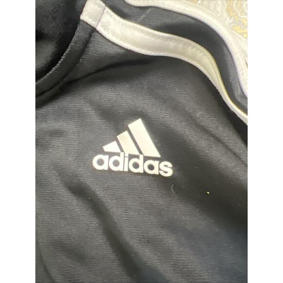 Adidas Black & White Striped Track Suit Jacket Zip Up Size Large - Picture 2 of 6